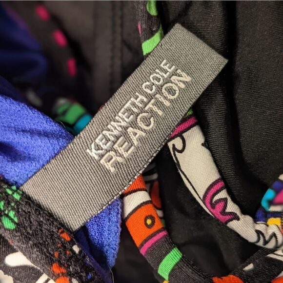 Kenneth Cole Reaction Colorful Halter String Bikini w/Black Bottoms Size M - Picture 9 of 14